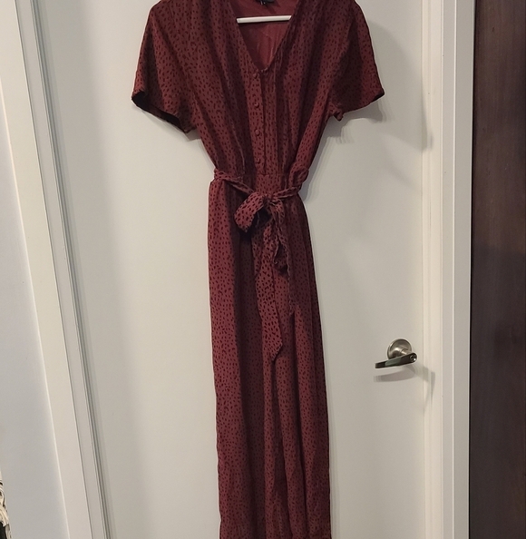 Like New Rails Jet Rust Spotted Wide Leg Jumpsuit - Picture 2 of 10